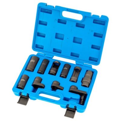11pc Oxygen Lambda Sensor Socket Removal Tool Set Thread Chasers