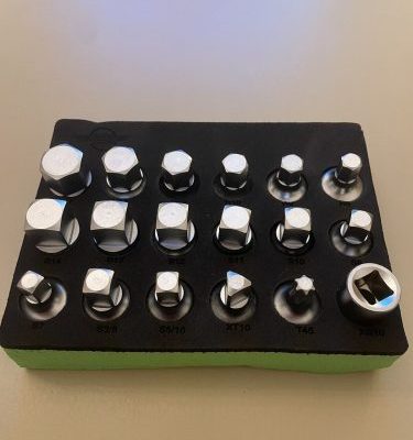 18PC 3/8 DR MASTER DRAIN PLUG KEY SET Sump Sockets Torx Hex Splines In EVA Foam Tray