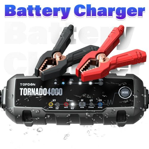 Topdon TORNADO 4000 Battery Charger, Lead-Acid Battery Lithium-Ion