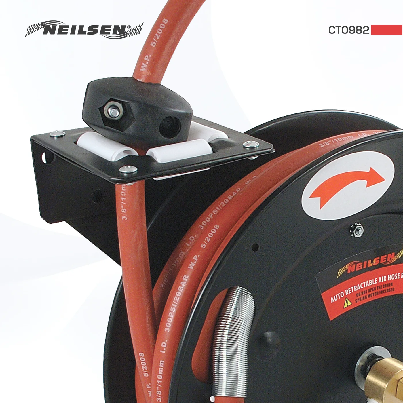 15m Heavy Duty Air 3/8 Hose Metal Reel 50ft - Image 3