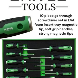 Magnetic Screwdriver Set HEAVY DUTY Phillips & Slotted Go Through