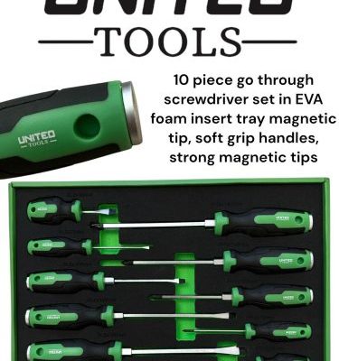 Magnetic Screwdriver Set HEAVY DUTY Phillips & Slotted Go Through