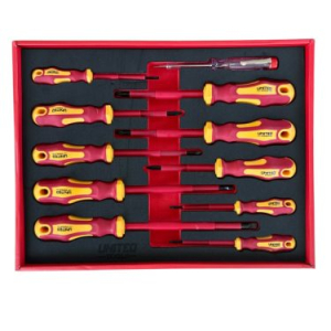 11PC VDE Insulated Screwdriver Set Slotted Tool Set EVA foam.