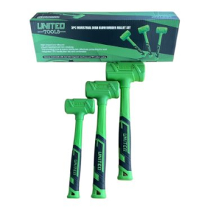 3pc Rubber Dead Blow Hammers, Hammer 1lb 2lb 3lb