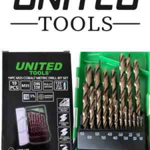 INDUSTRIAL 19pc HSS Cobalt Metric Drill Bit Set 1 – 10mm