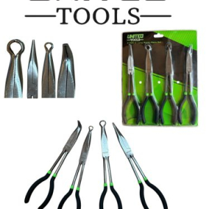 4pc 285mm Long Reach Nose Pliers Set Soft Grip Ring Nose