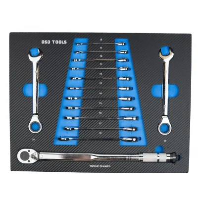 13pc Combination Ratchet Gear Spanner Keys In Eva Carbon Foam Tray