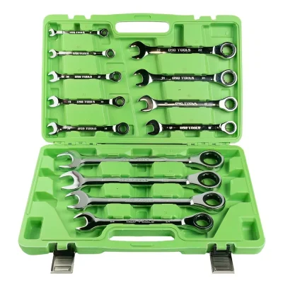 Industrial 13pc Metric 8mm-32mm Gear Ratchet Combination Wrench Set