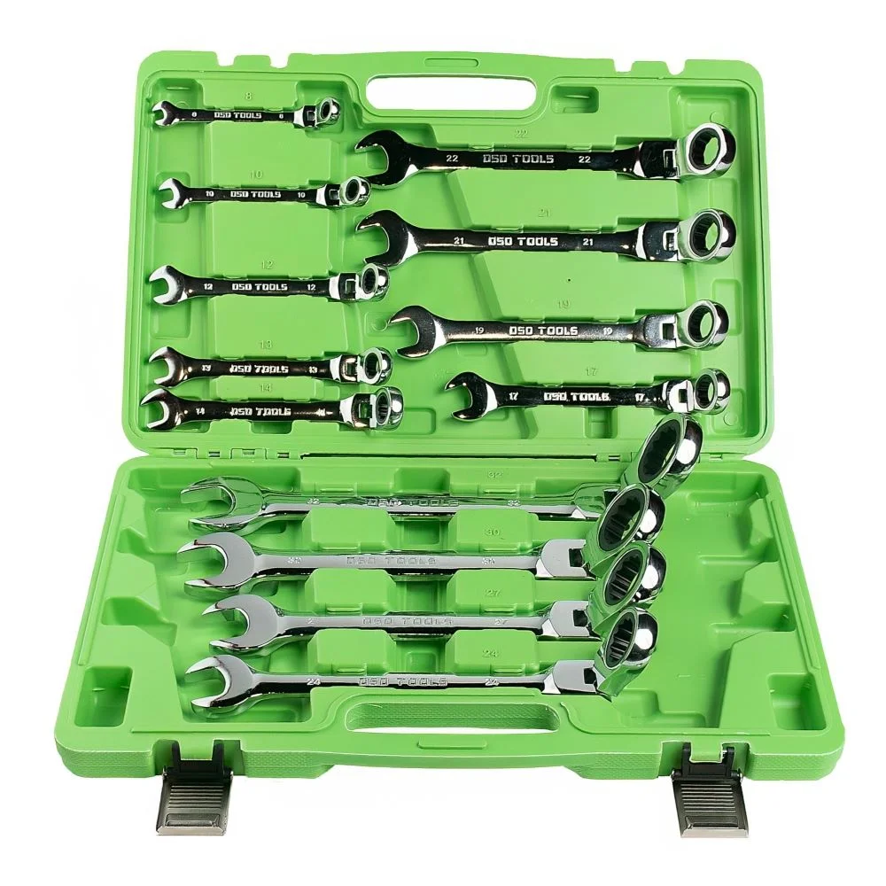Industrial 13pc Metric 8mm-32mm Flexi Gear Ratchet Combination Wrench Set - Image 5