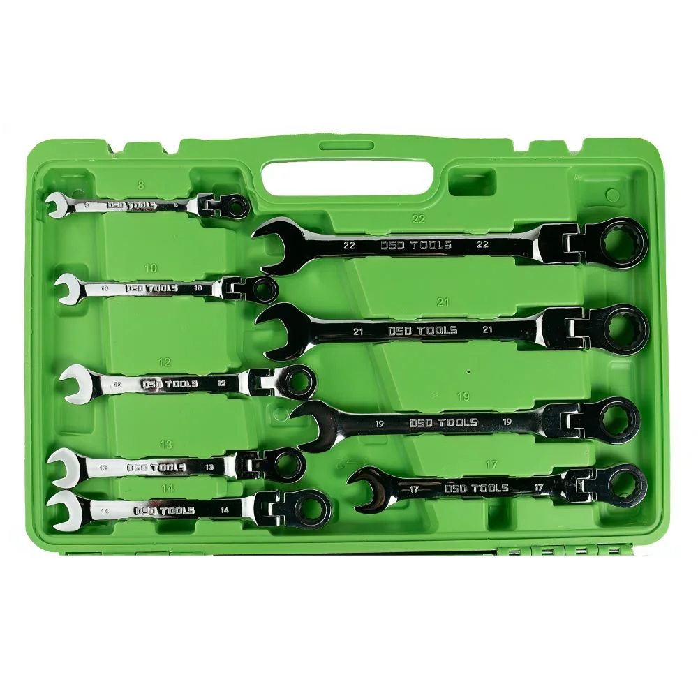 Industrial 13pc Metric 8mm-32mm Flexi Gear Ratchet Combination Wrench Set - Image 3