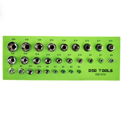 28pc 1/4″ & 3/8″ & 1/2″ DR E Torx Sockets