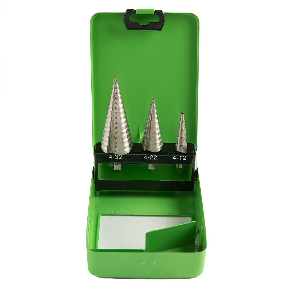 3PCS HSS STEP DRILL BITS 4-32MM
