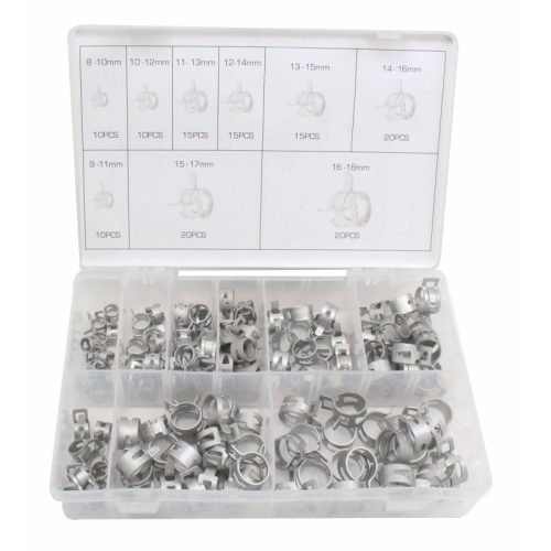 135pc MINI HOSE CLAMPS ASSORTMENTS (NO SCREWS)