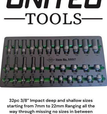 32PC 3/8" DRIVE IMPACT SOCKET SET SHALLOW & DEEP 6 POINT