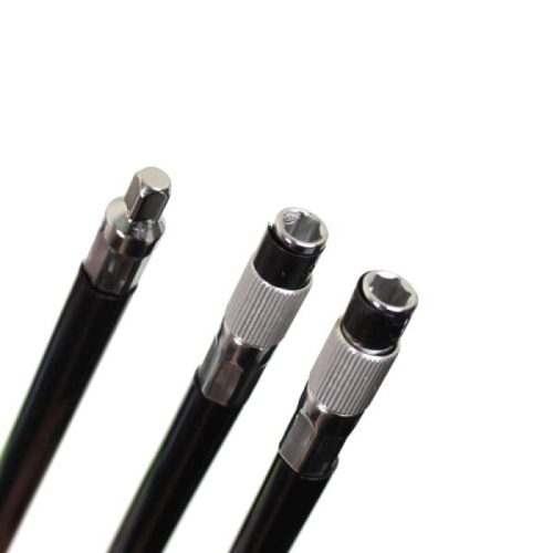 US PRO 3pc Flexible Screwdriver Set 1/4" Square & Hex Drive 7mm Socket - Image 2
