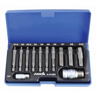 12pc Damaged Hex Bolt & Screw Extractor Set