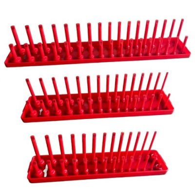 Socket Stand Tray Rack 3 Piece Storage Rail Holder 1/2" 3/8" 1/4" Sockets