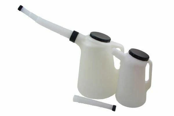 2 Piece Fuel Oil Measuring Jug Set With Lids And Spout 2L & 5L