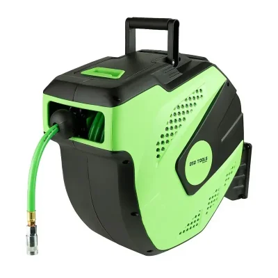 20M AUTO RETRACTABLE AIR HOSE REEL IN GREEN