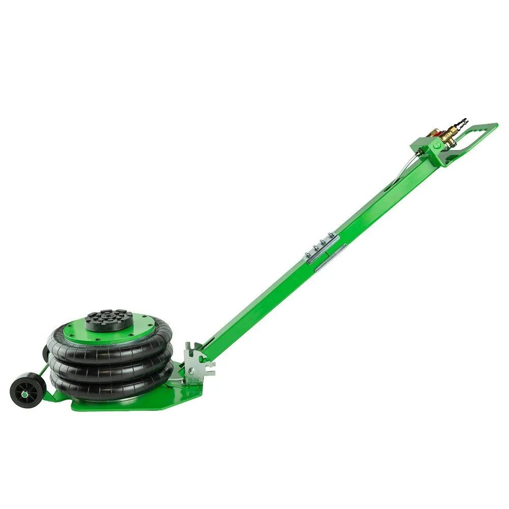 3 TON PNEUMATIC TRIPLE AIR BAG TROLLEY JACK IN GREEN - Image 2