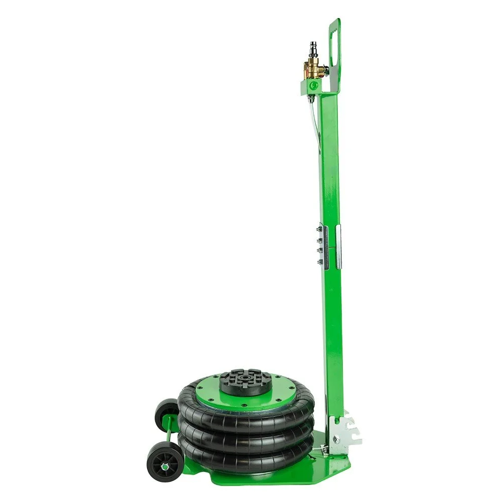 3 TON PNEUMATIC TRIPLE AIR BAG TROLLEY JACK IN GREEN - Image 3