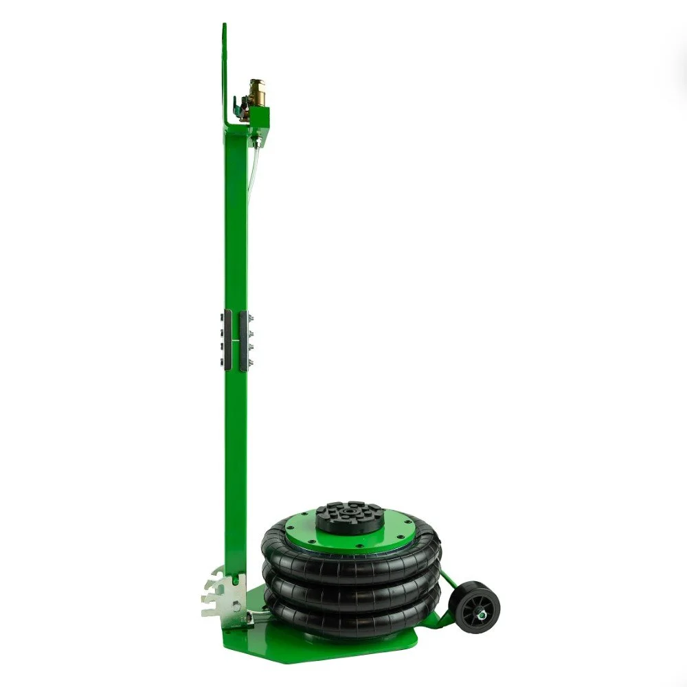 3 TON PNEUMATIC TRIPLE AIR BAG TROLLEY JACK IN GREEN - Image 4