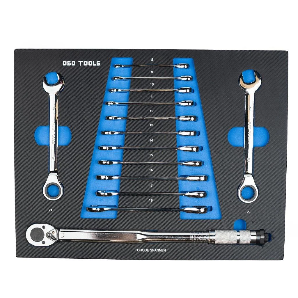 Industrial DSD Blue 7 Drawer Roller Tool Box Chest Cabinet With 6 Draws Full Of Tools With Carbon Inserts - Image 8