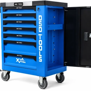 7 Drawer Blue Roller Tool Box Chest With Side Cabinet ( Empty Box Only )