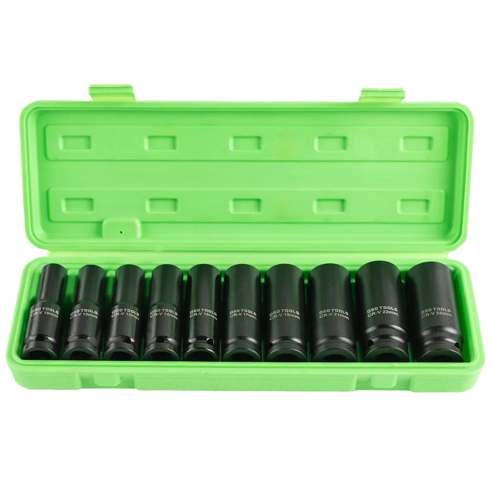 10pc 1/2″ DR Deep Impact Sockets Metric