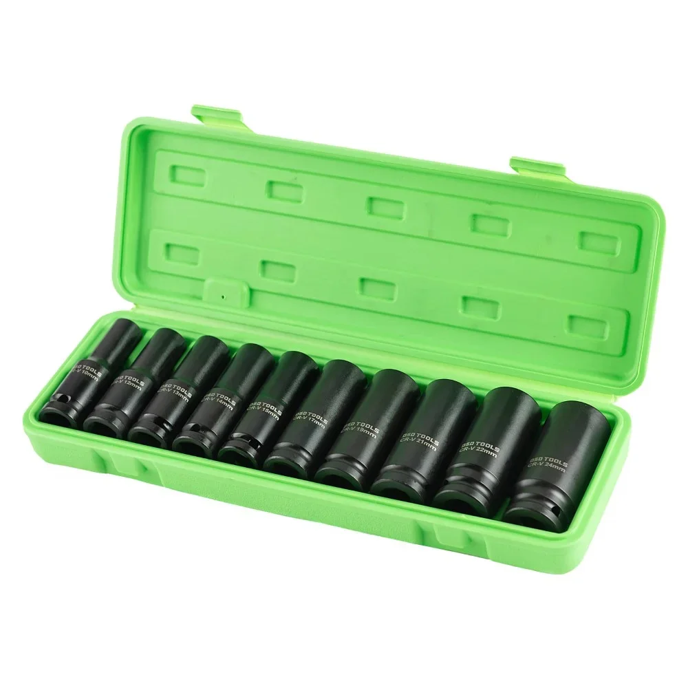 10pc 1/2″ DR Deep Impact Sockets Metric - Image 2