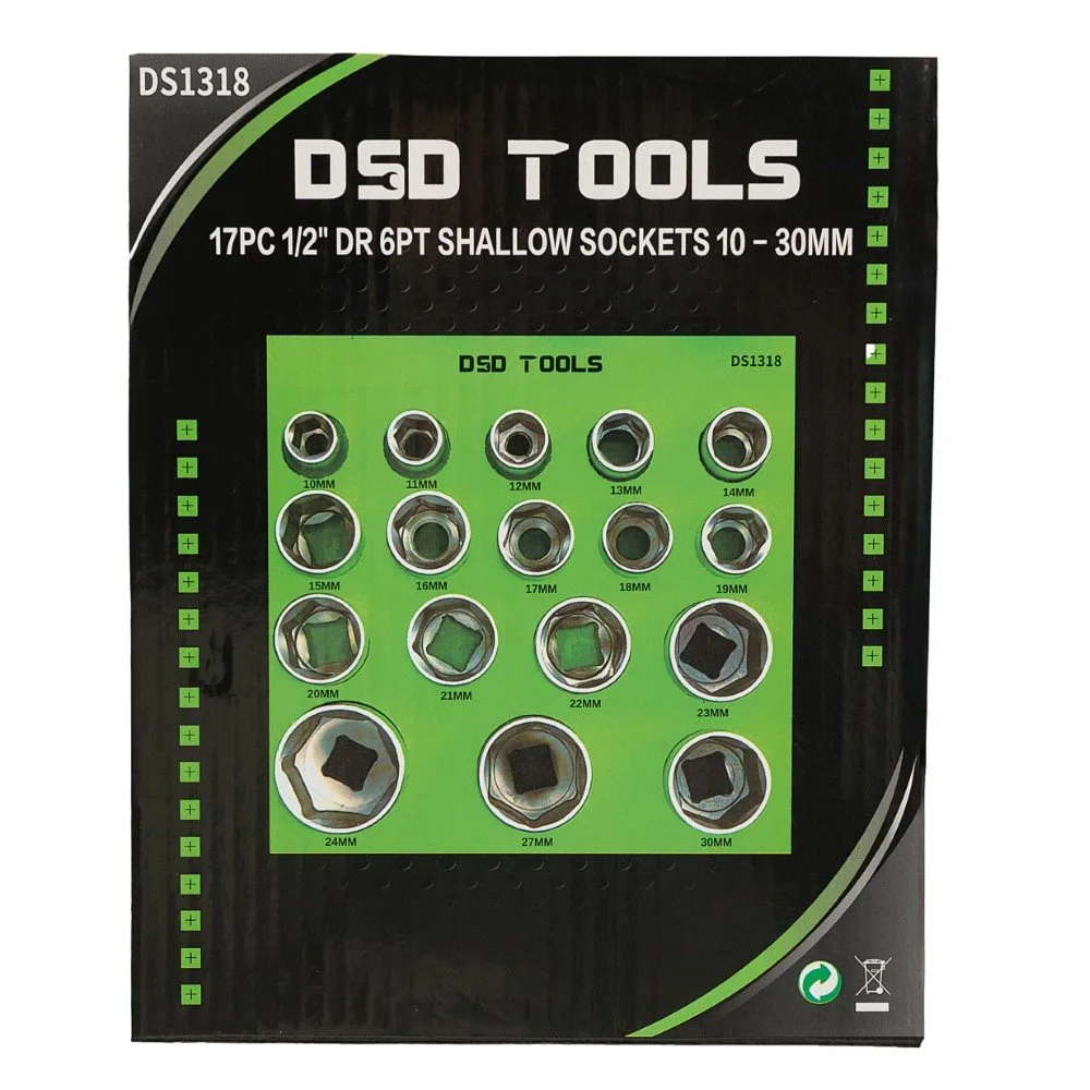 17pc 1/2 DR 6PT Shallow Sockets 10 – 30mm - Image 2