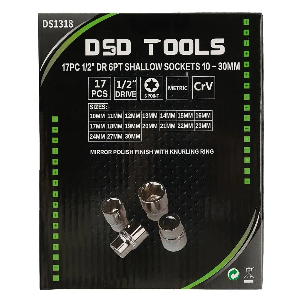 17pc 1/2 DR 6PT Shallow Sockets 10 – 30mm - Image 3
