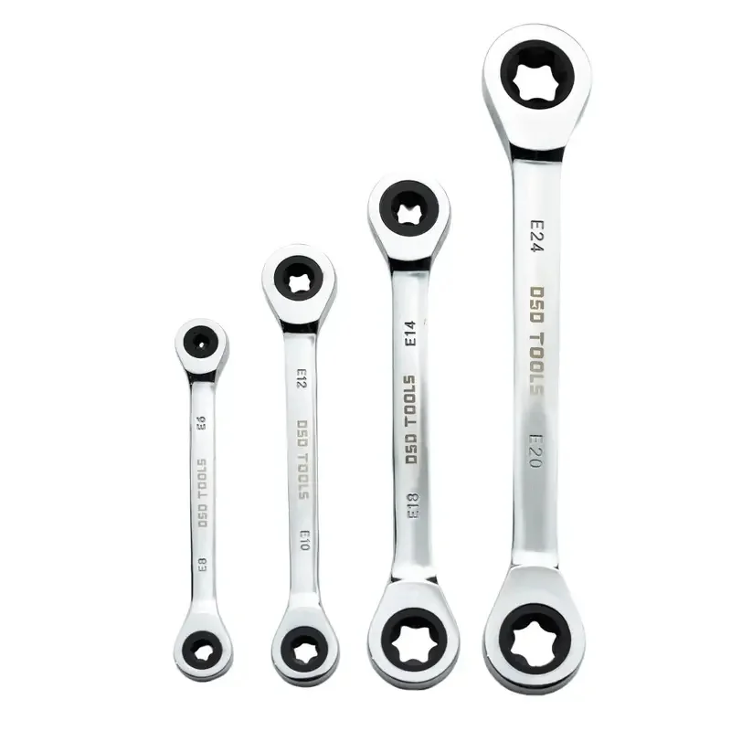 4PC DOUBLE E STAR GEAR RATCHET WRENCH SET - Image 3